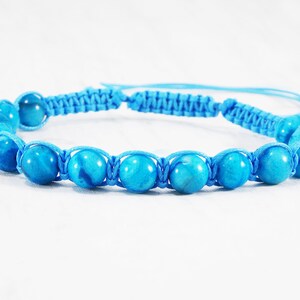 Blue agate jewelry Natural stone agate bead bracelet birthday gifts him Agate bracelet men mens beaded bracelet blue stones bracelet Thread
