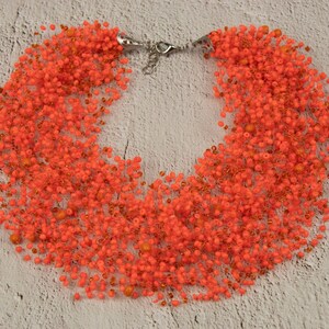 Orange jewelry wedding statement necklace terracotta jewelry orange necklace southwestern jewelry terracotta necklace orange bead necklace image 2