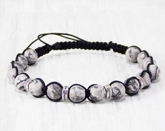 Macrame stone bracelet yoga beads bracelet for men healing bracelet for him boyfriend gift bracelet pulsera mens stone bracelet brother gift