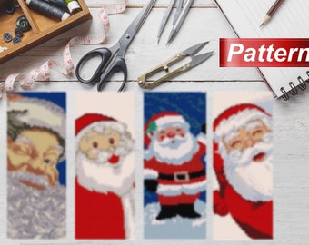 Santa peyote pdf Christmas patterns Santa Claus beadwork Father Christmas peyote beading patterns Saint nicholas even count bracelet delica