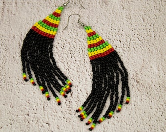 Rasta earrings Reggae Style Rastafarian Culture Caribbean islands Jamaica Jewelry