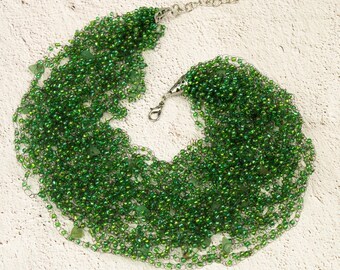 Green jade necklace Good Lucky Fortune Nephrite necklace Custom length and color Jade beaded jewelry