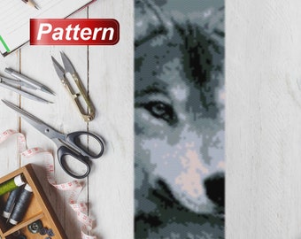 Wolf peyote pattern bead patterns wolf pattern native beadwork tutorial bracelet animal jewelry wolf beading pattern pdf pattern bracelet