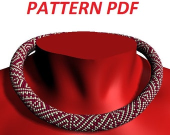 Bead crochet pattern hearts Beading tutorials Valentine day DIY PDF