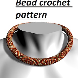 Bead crochet rope pattern necklace or bracelet beading tutorials and patterns pdf