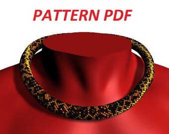 Necklace pattern jewelry tutorial bead crochet pattern necklace tutorial leopard pattern animal pattern Choker pattern How to make Necklace