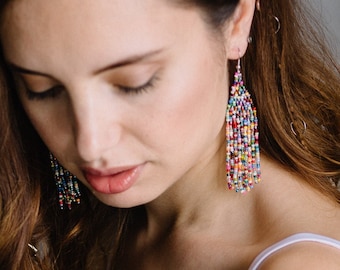 Boucles d’oreilles multicolores Boucles d’oreilles abstraites Déclaration boucles d’oreilles glandl boucles d’oreilles Multicolor boucles d’oreilles Festival Extravagant boucles d’oreilles Carnaval bijoux