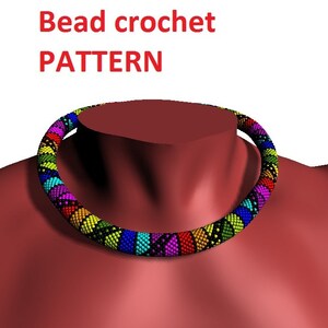 Pärlvirkmönster geometriskt regnbågsfärgat pärlbroderi handledningar Hantverksmaterial pdf Pärlvirkat rep Enkelt Armband gör smycken