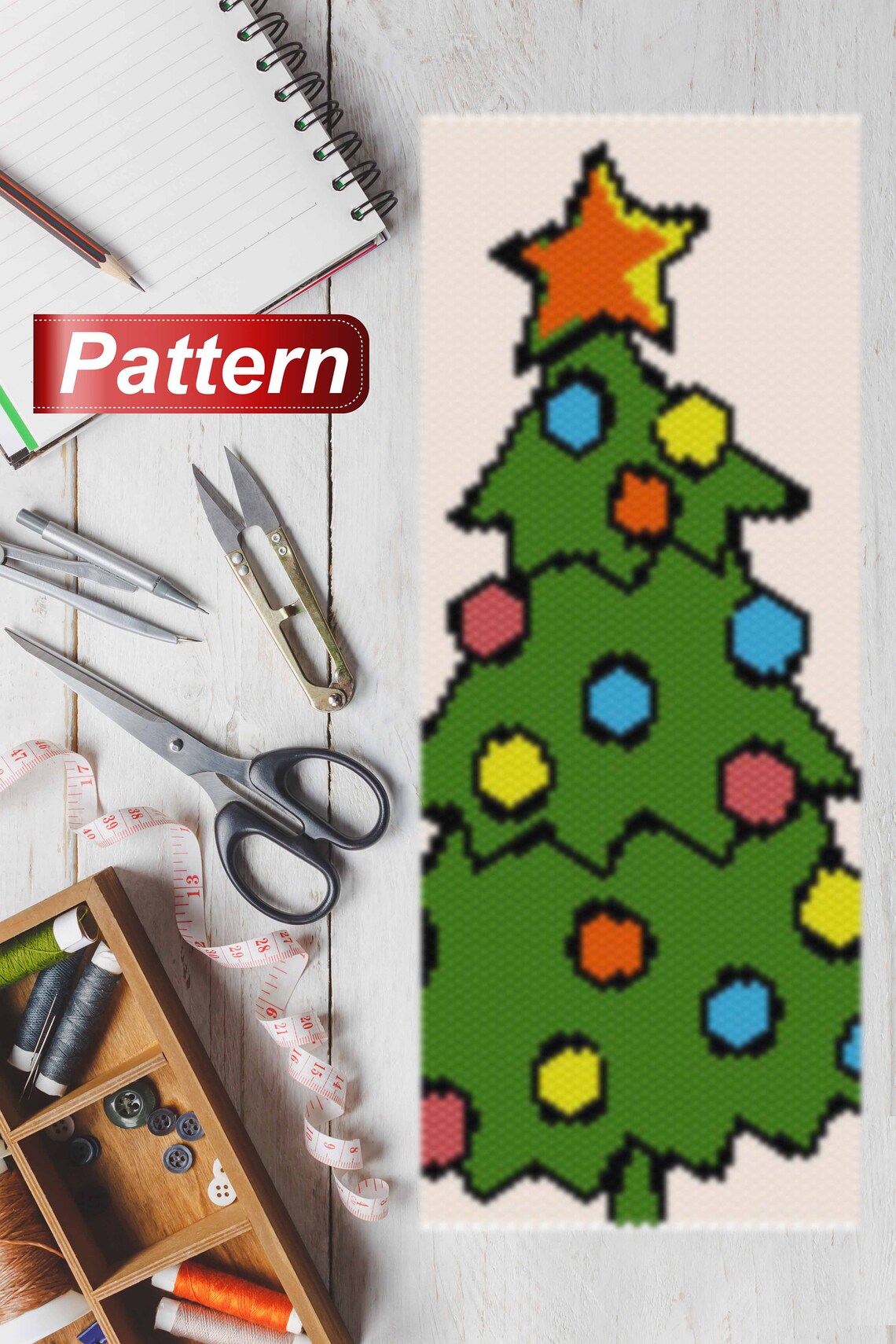 Seed Beading Pattern Christmas Tree Cuff WINTER Pattern Forest - Etsy