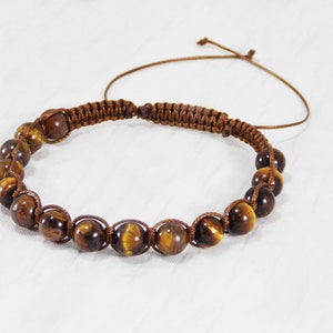 Tigers eye bracelet for dad Guy bracelet custom Unique male gifts amulet men Husband gift ideas Wrist mala bracelet homme stone meditation image 6