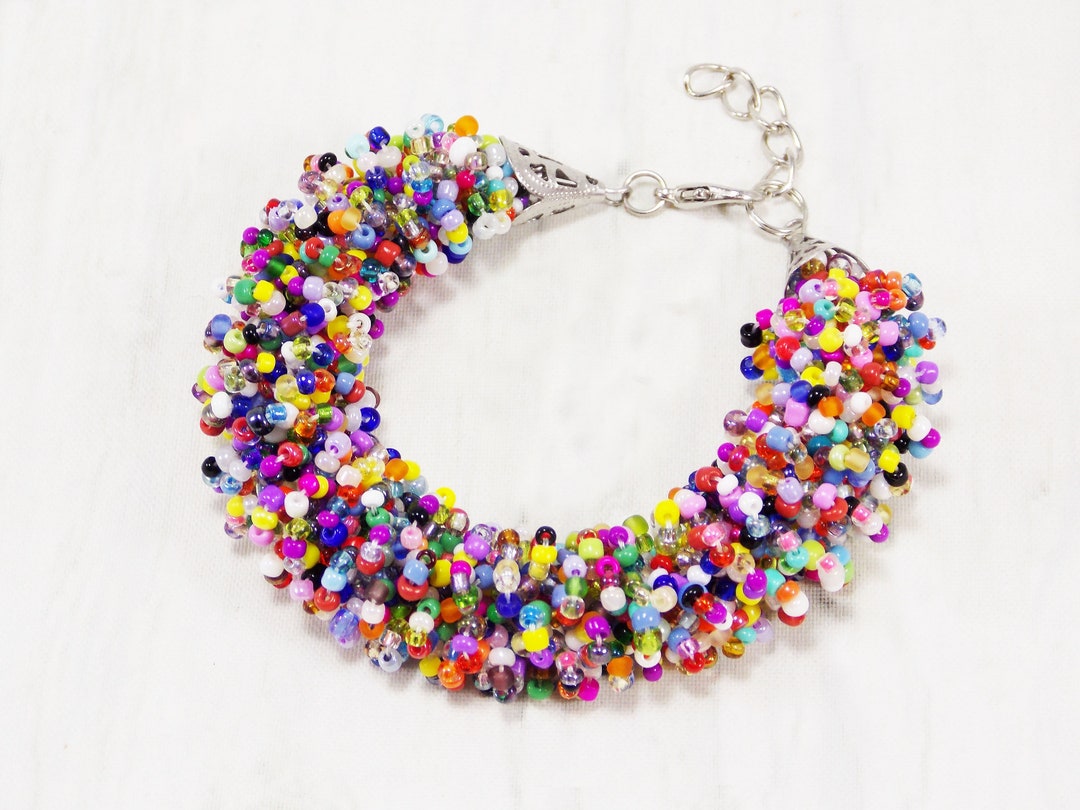 Colorful Fun Rainbow Bracelet Tropical Colors Boho Tribal Wear Bohemian ...