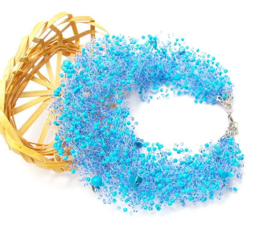 Aqua blue necklace Nautical jewelry mermaid jewelry something | Etsy