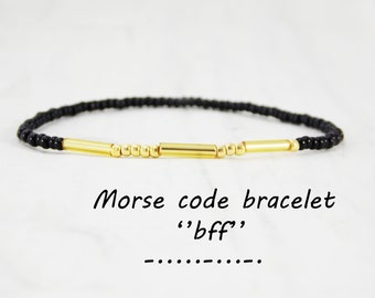 Bff morse code bracelet bff bracelet for girls distance bracelet friendship bracelet secret message bracelet word bracelet stacking bracelet