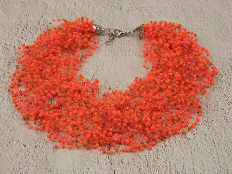 Orange jewelry wedding statement necklace terracotta jewelry orange necklace southwestern jewelry terracotta necklace orange bead necklace image 6