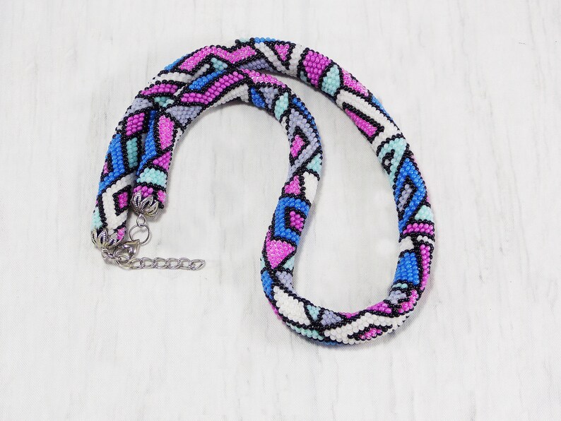 Pastel grunge jewelry pink necklace crochet jewelry fall necklace homemade gifts for mom stained glass jewelry unique geometric necklace