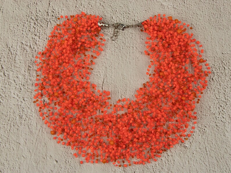 Orange jewelry wedding statement necklace terracotta jewelry orange necklace southwestern jewelry terracotta necklace orange bead necklace image 7