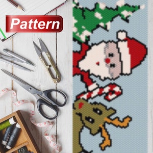 Even peyote patterns pdf Christmas digital tutorial beaded snowflake pattern winter pattern for bracelets word chart xmas deer patterns DIY image 4