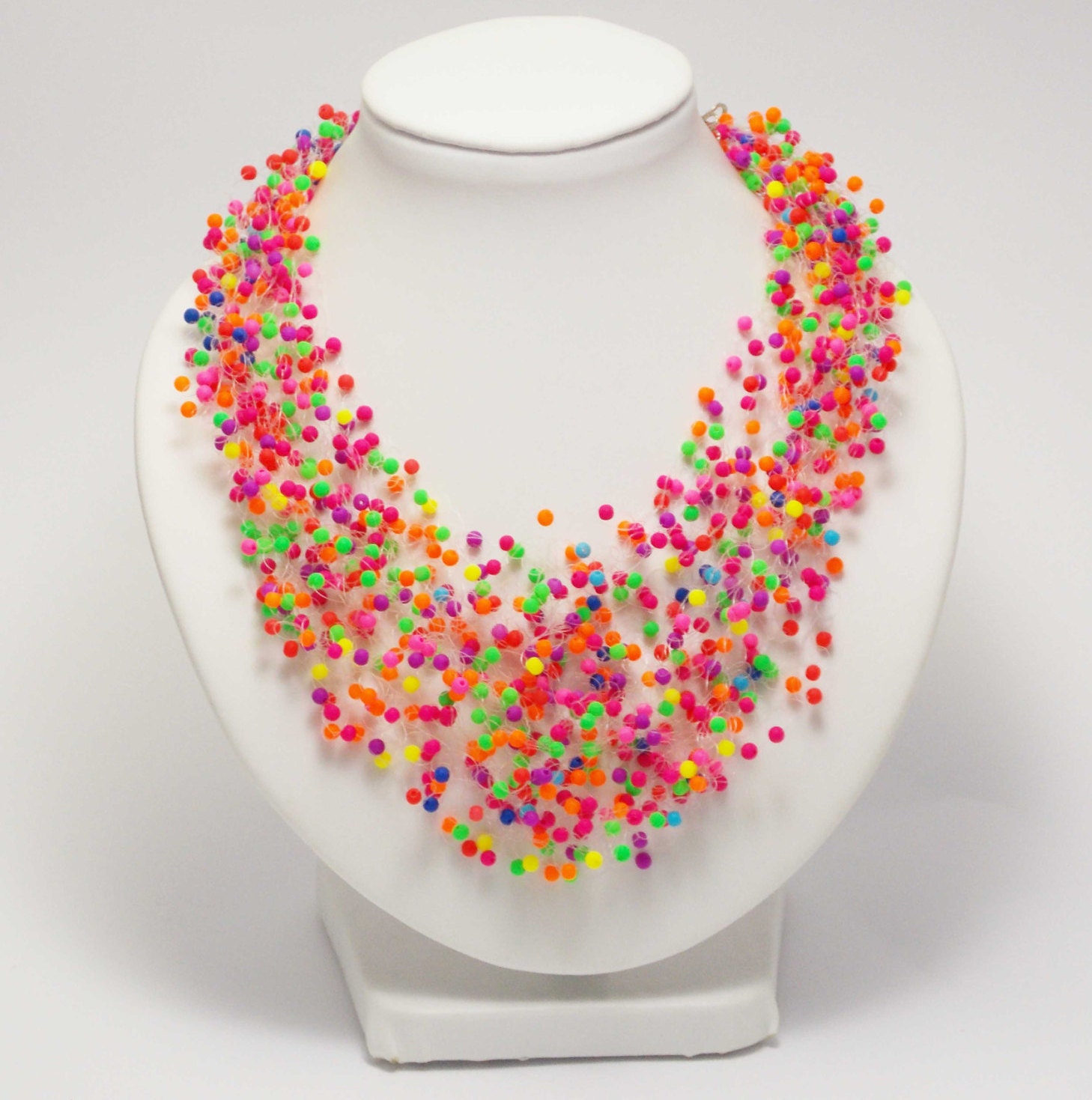 Neon Jewelry Neon Necklace Hawaii Jewelry Colorful Necklace Fun Necklace Bubblegum Necklace Bold Necklace Neon Statement Necklace for Women Etsy