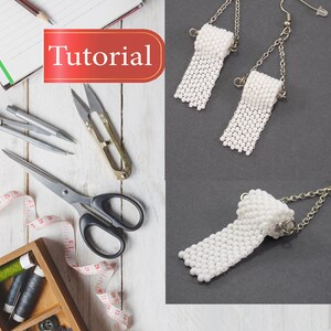 Toilet paper earrings tutorial Step by step photo peyote pattern PDF DIY earrings fun Make toilet roll Master class craft quarantine gag lol image 2