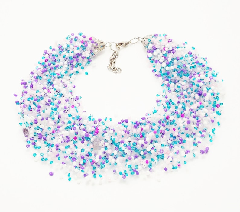 Pastel necklace Candy Jewelry Pastel Jewelry Romantic Necklace Pastel Galaxy Statement Necklaces Ladies Necklace Pastel Wedding Jewelry Gift image 1