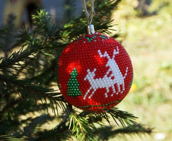 Beaded christmas ball ornament patterns discount