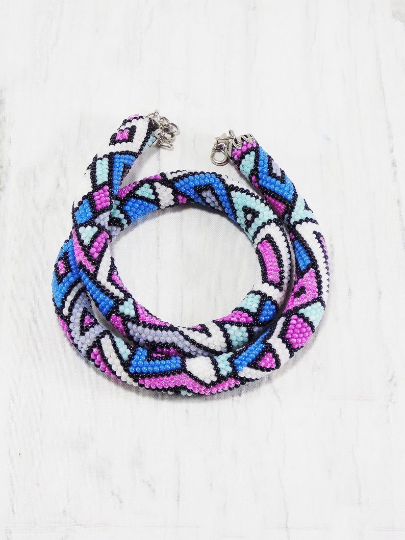 Pastel grunge jewelry pink necklace crochet jewelry fall necklace homemade gifts for mom stained glass jewelry unique geometric necklace