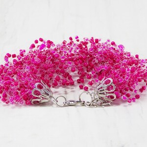 18th birthday gifts for girls hot pink bracelet pink gifts Women bracelet fashion fuchsia bracelet beaded bracelet fuchsia pink jewelry