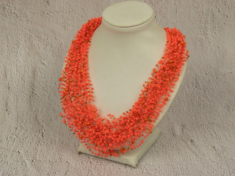 Orange jewelry wedding statement necklace terracotta jewelry orange necklace southwestern jewelry terracotta necklace orange bead necklace image 8