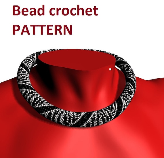 Bead crochet rope patterns zebra pattern bead necklace pattern Digital download PDF beading pattern Bead crochet design jewelry instruction