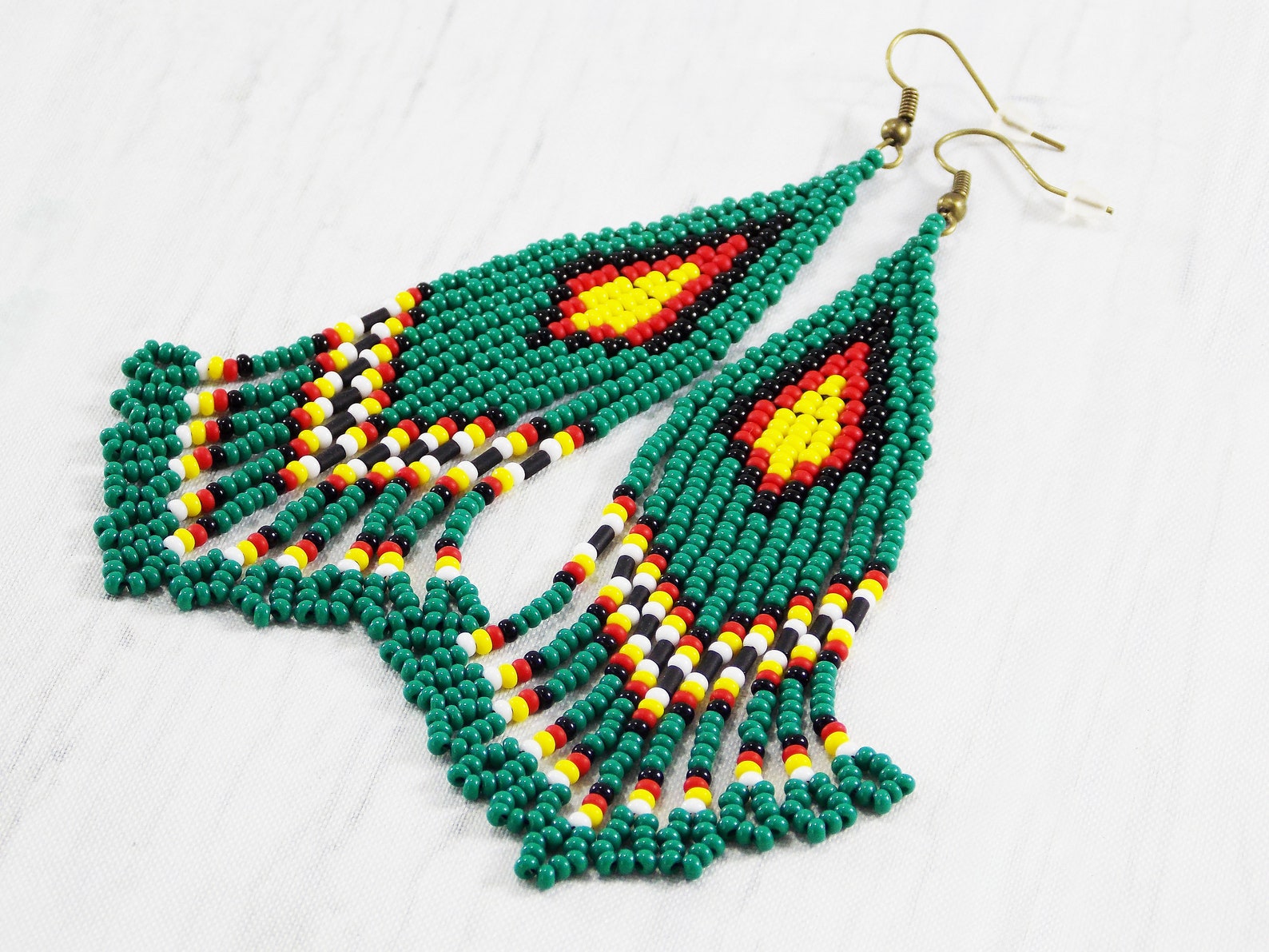 Native Turquoise Dangling Earrings American Beaded Holiday Etsy