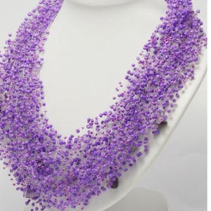 Purple wedding statement necklace designs amethyst necklace for women ultraviolet purple necklace floating illusion necklace purple jewelry zdjęcie 7