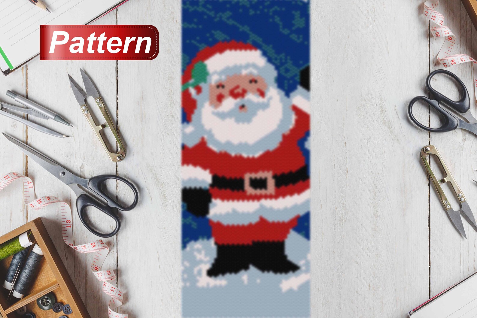 Santa Peyote Pdf Christmas Patterns Santa Claus Beadwork - Etsy