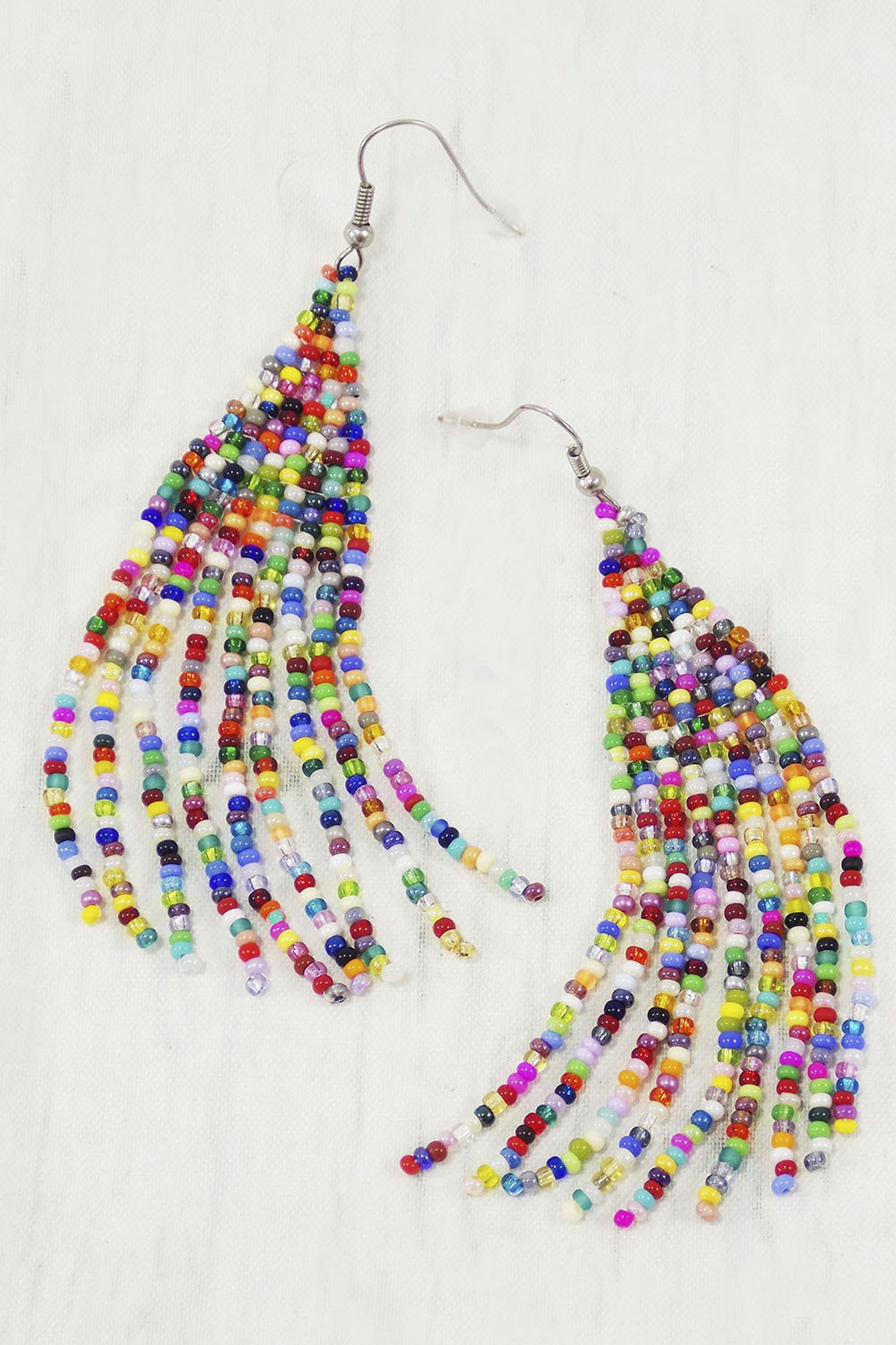 Multicolor earrings Abstract earrings Statement tassel Etsy