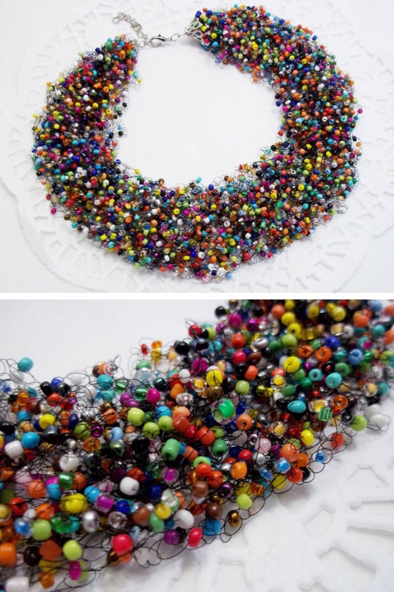 Statement necklace women colorful jewelry bib necklace rainbow necklace funny jewelry wholesale necklace rainbow jewellery funny necklace image 2