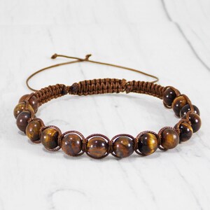Tigers eye bracelet for dad Guy bracelet custom Unique male gifts amulet men Husband gift ideas Wrist mala bracelet homme stone meditation image 4