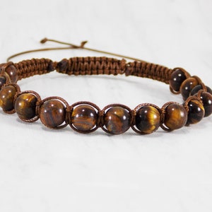 Tigers eye bracelet for dad Guy bracelet custom Unique male gifts amulet men Husband gift ideas Wrist mala bracelet homme stone meditation image 2
