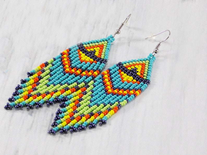 Dangle beaded earrings for women Colour masai jewelry African bead earrings Bright tassel earrings Zulu ethnic Ankara Tribal Earrings beaded