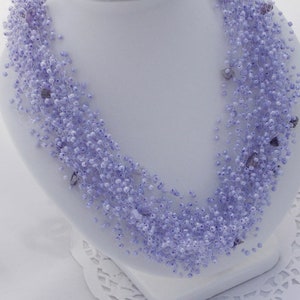 Purple bridesmaid jewelry gift lavender necklace amethyst jewelry bib statement necklace amethyst necklace mermaid necklace wedding necklace image 7