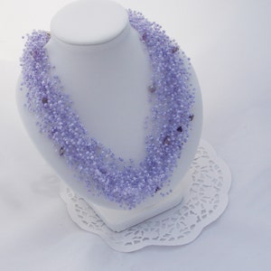 Purple bridesmaid jewelry gift lavender necklace amethyst jewelry bib statement necklace amethyst necklace mermaid necklace wedding necklace image 5