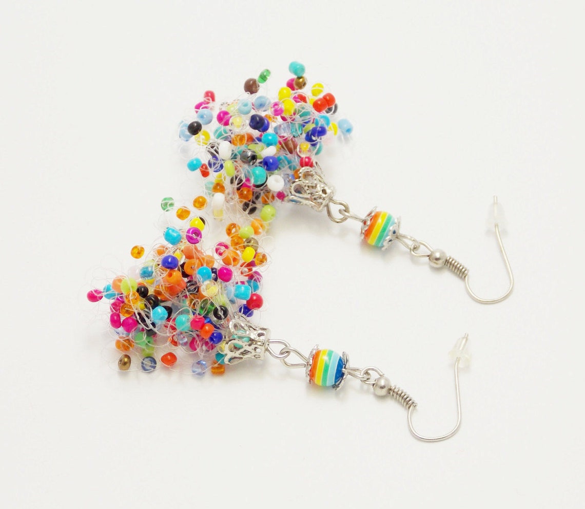 Funny Gift Colorful Earrings Lesbian Earrings Rainbow Earrings Etsy