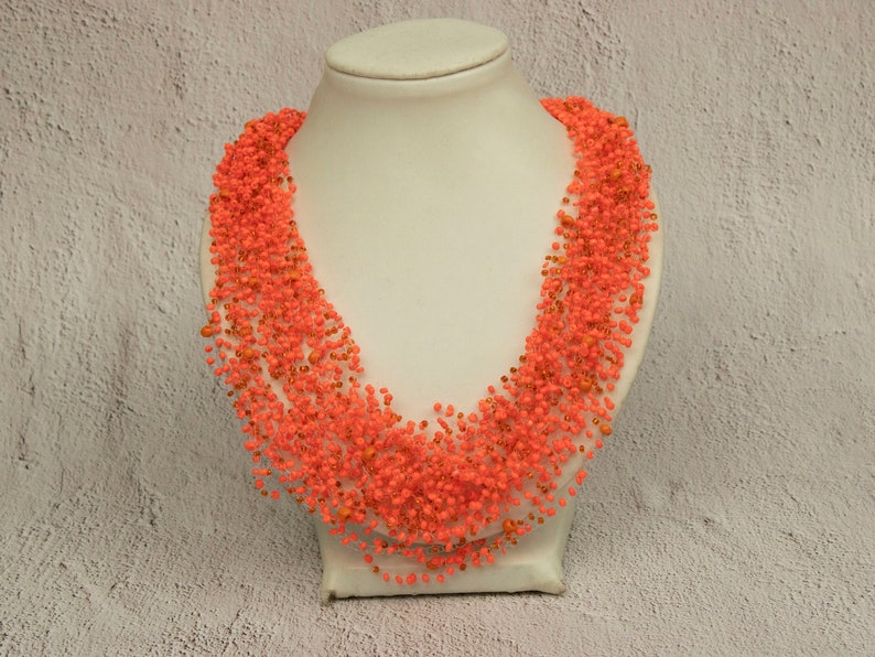 Orange jewelry wedding statement necklace terracotta jewelry orange necklace southwestern jewelry terracotta necklace orange bead necklace image 3