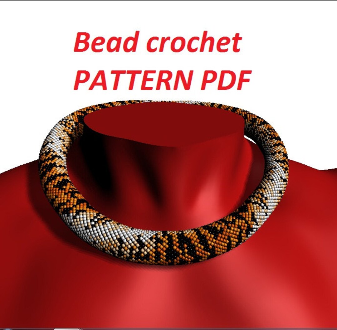 Tiger Pattern Bead Crochet Pattern for Beading Necklace Pattern Animal