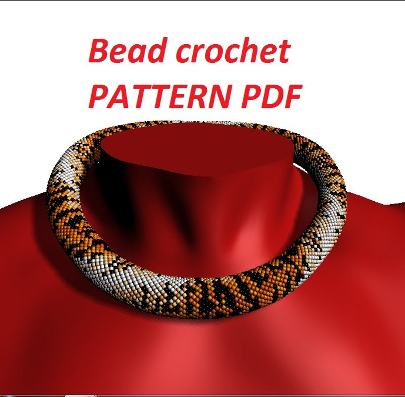 Tiger Pattern Bead Crochet Pattern for Beading Necklace Etsy
