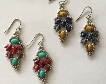 Beaded Earrings - GemoDuos and Samos Beads - Spice Collection