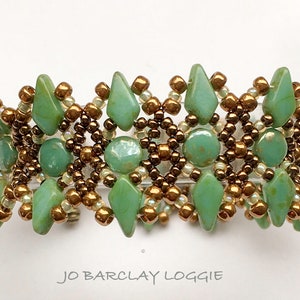 Kite Bead and DiscDuo Cuff Bracelet Tutorial - Beading Pattern - LUNA