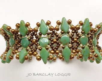 Kite Bead and DiscDuo Cuff Bracelet Tutorial - Beading Pattern - LUNA