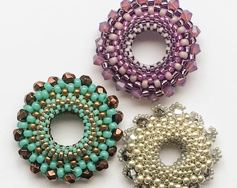 3D Swarovski Donut Pendant Tutorial - Beading Pattern