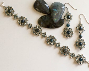 Duchess Bracelet and Earrings - Seed Bead Jewellery