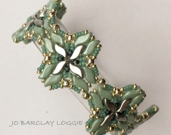 Storm Duo Cuff Bracelet Tutorial - Beading Pattern - TEMPESTAS