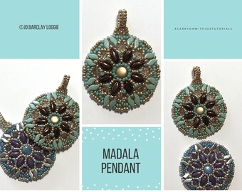 Mandala Pendant - Beading Pattern with IrisDuos, StormDuos and Seed Beads